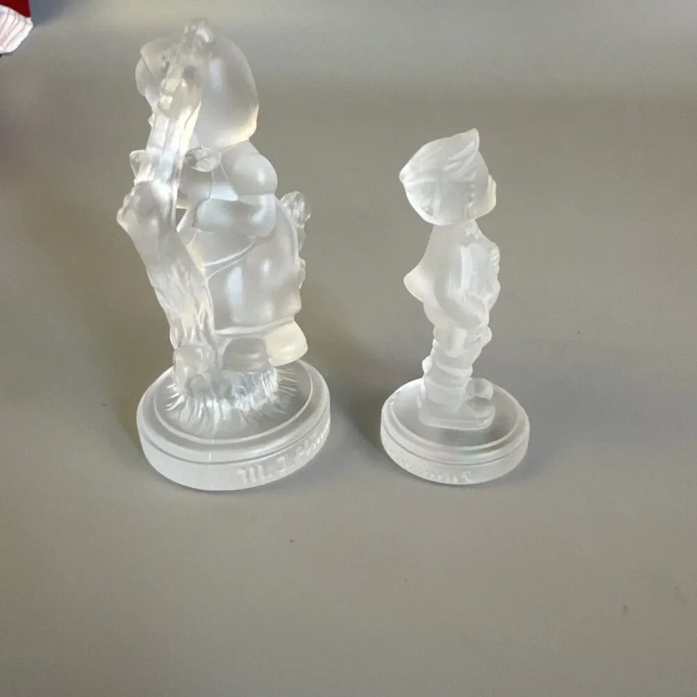 Goebel Hummel Apple Tree Girl & Boy W/basket Frosted 24% Lead Crystal Figurine